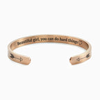 Beautiful Girl You Can Do Hard Things Cuff Bracelet