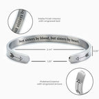Not Sisters By Blood But Sisters By Heart Cuff Bracelet