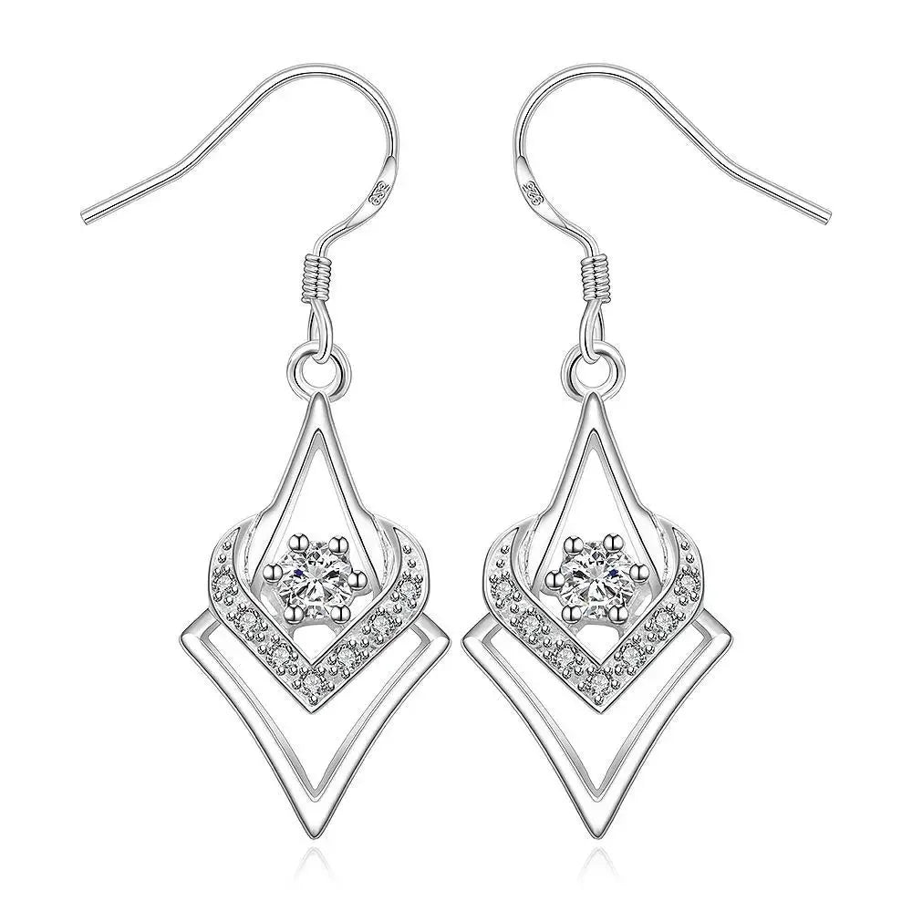 White Topaz Earrings Sterling Silver