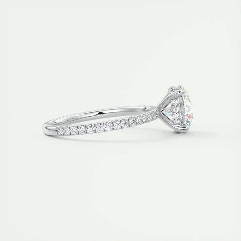 Oval Halo Moissanite Ring