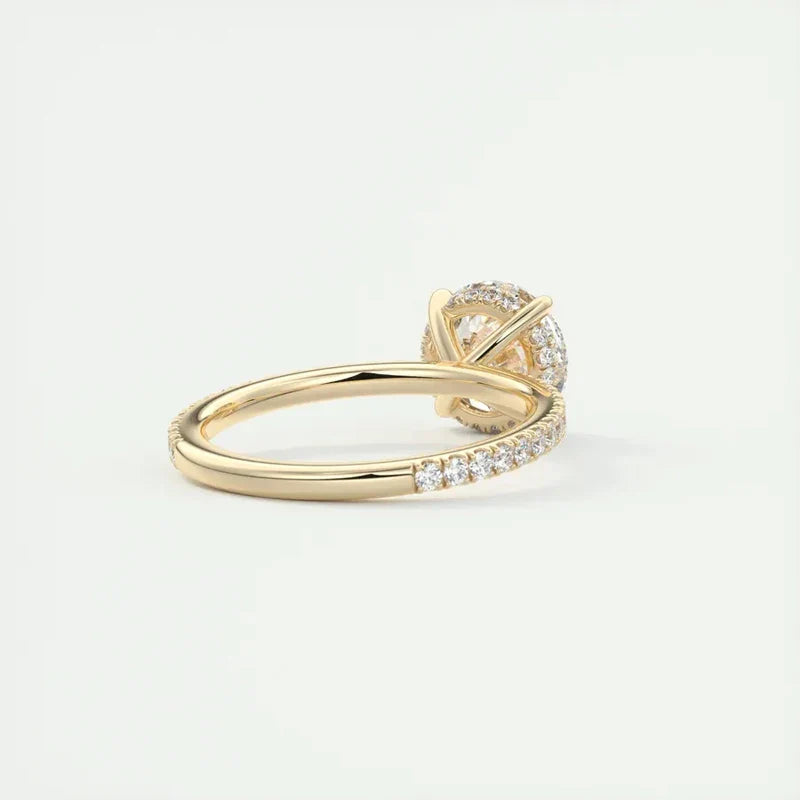 Oval Halo Moissanite Ring