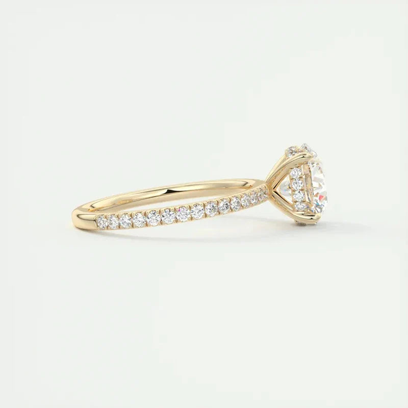 Oval Halo Moissanite Ring