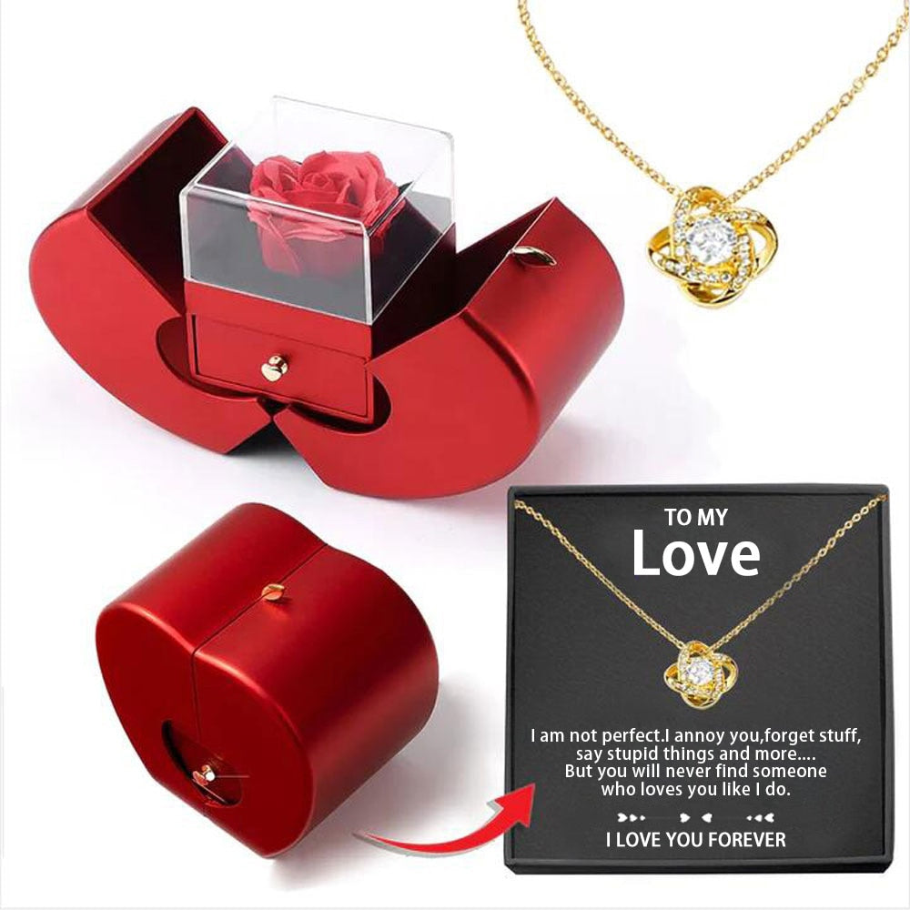 To My Love Preserved Rose & Necklace Set