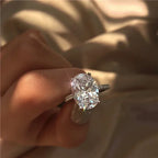 Oval Cut Full Moissanite - Engagement Ring - S925 Silver