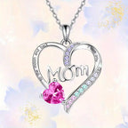 I Love You Mom Heart Necklace - Mom's Birthday - Mother's Day