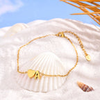 Heart Charm Initial Anklet
