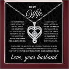 To My Wife From Husband Heart X Heart Necklace