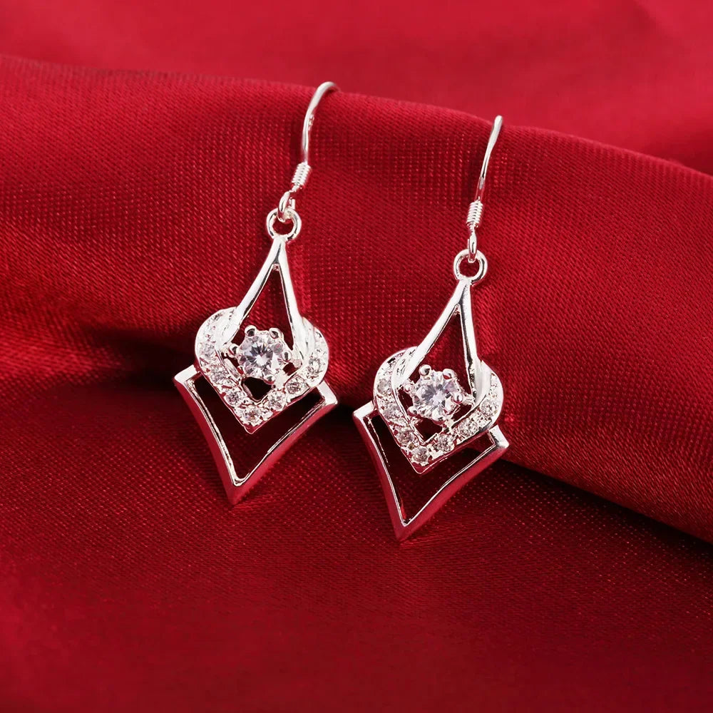 White Topaz Earrings Sterling Silver