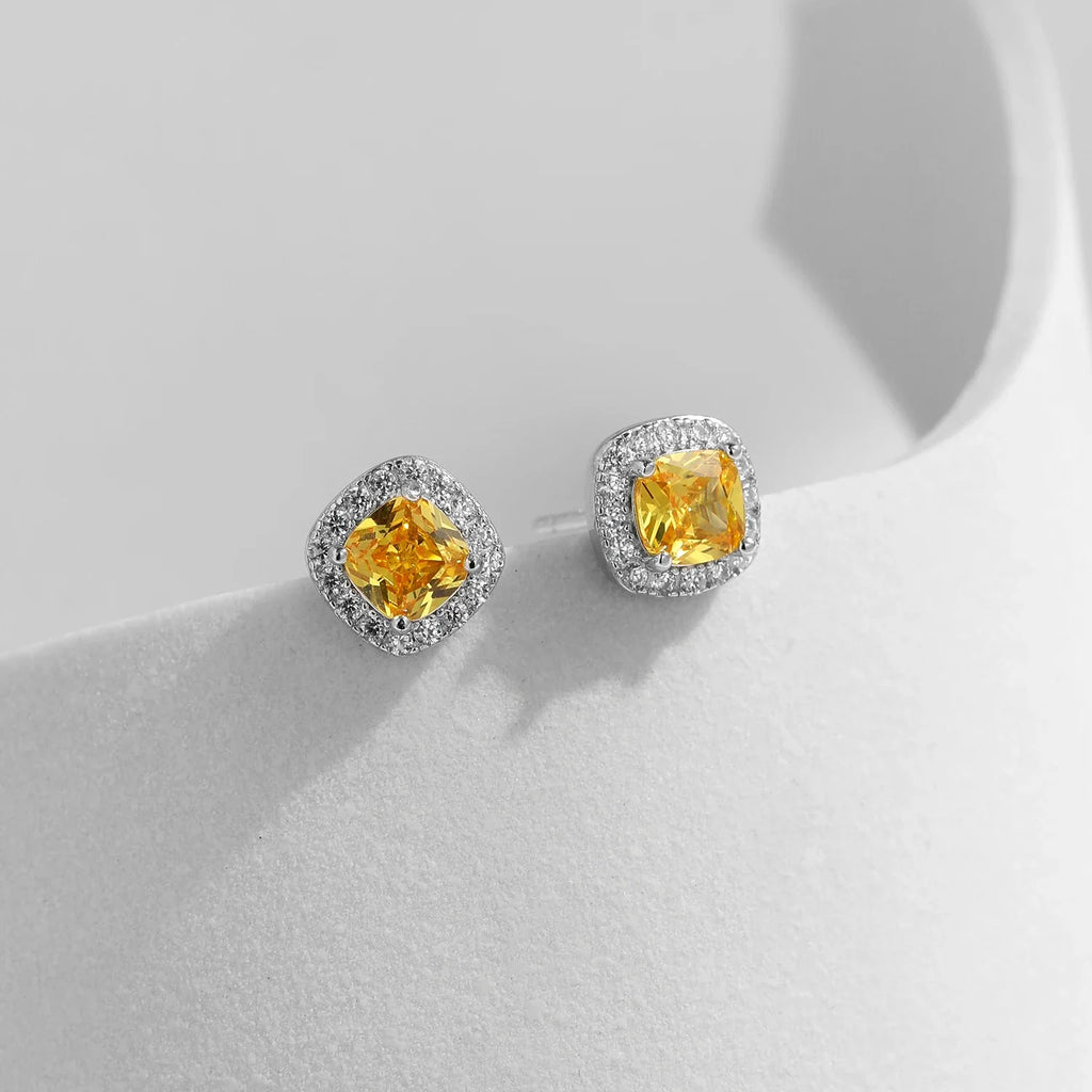 Yellow Sparkle Cubic Zirconia Earrings