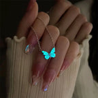 Luminous Butterfly Charm Necklace & Bracelet Set