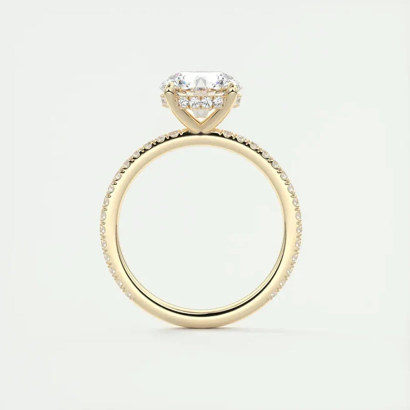Oval Halo Moissanite Ring
