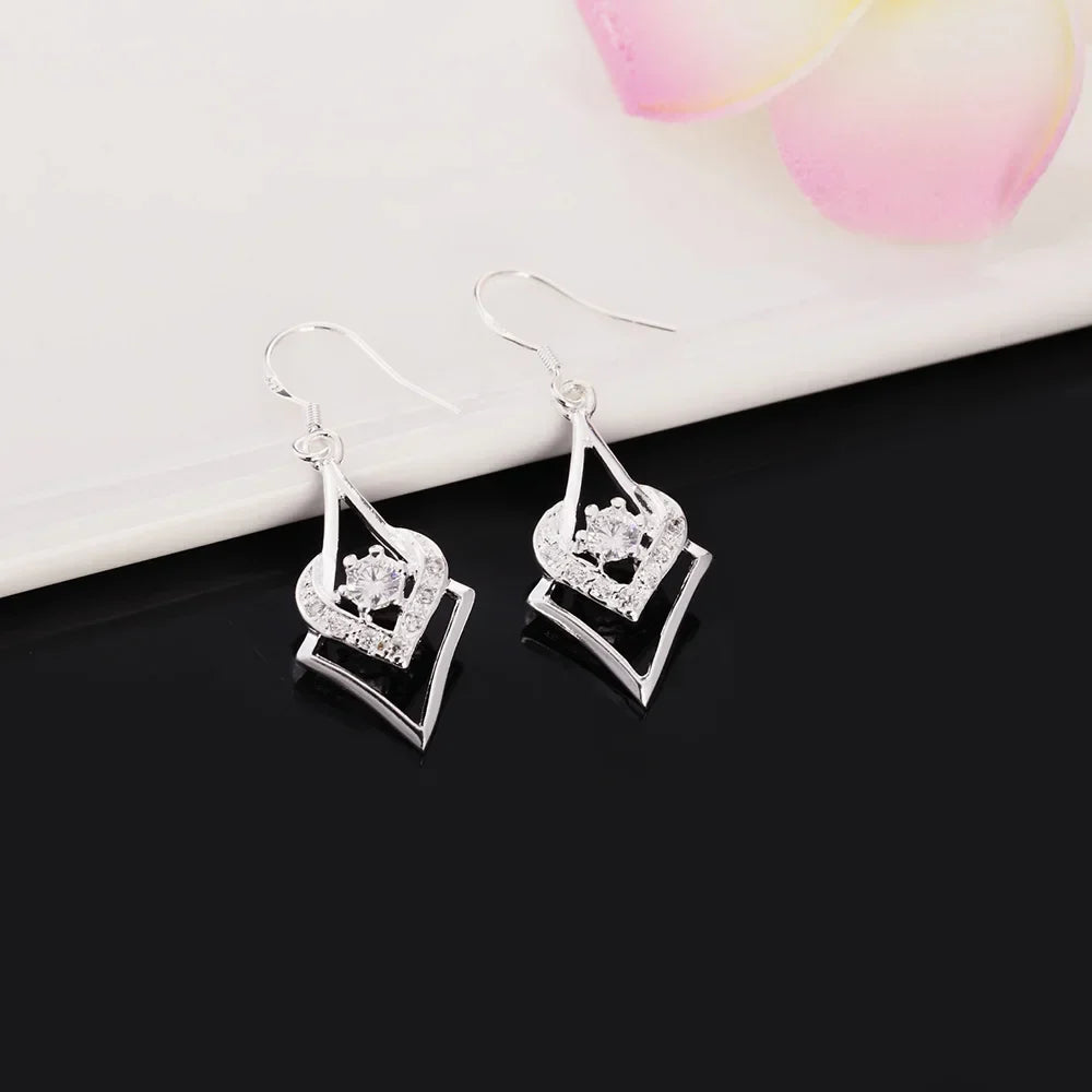White Topaz Earrings Sterling Silver