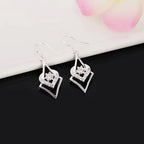 White Topaz Earrings Sterling Silver