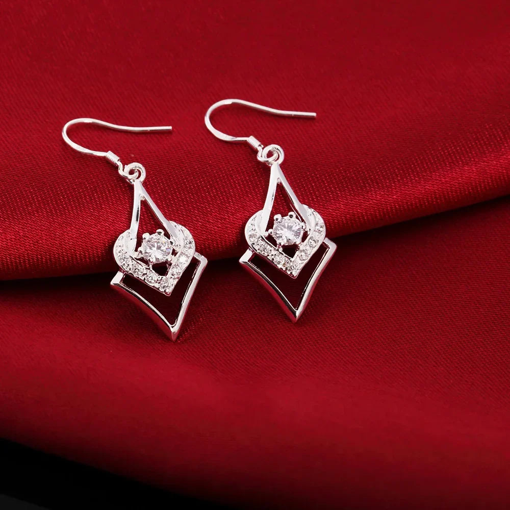 White Topaz Earrings Sterling Silver