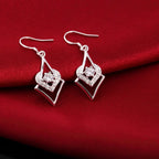 White Topaz Earrings Sterling Silver