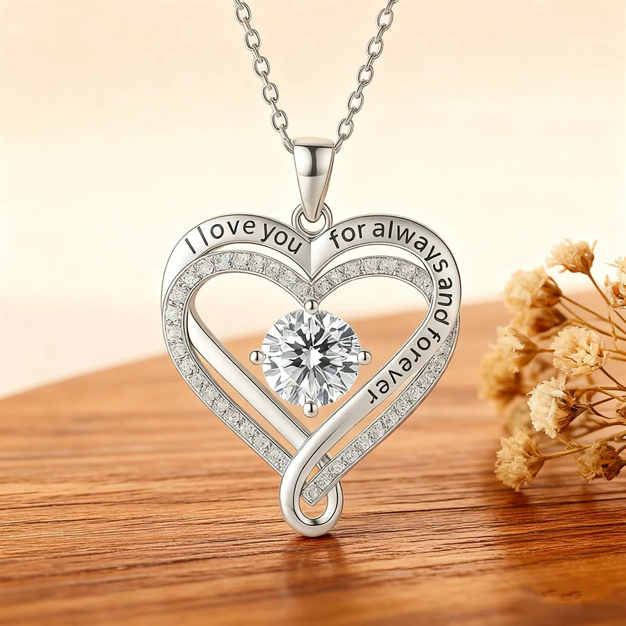 To My Wife From Husband Heart X Heart Necklace