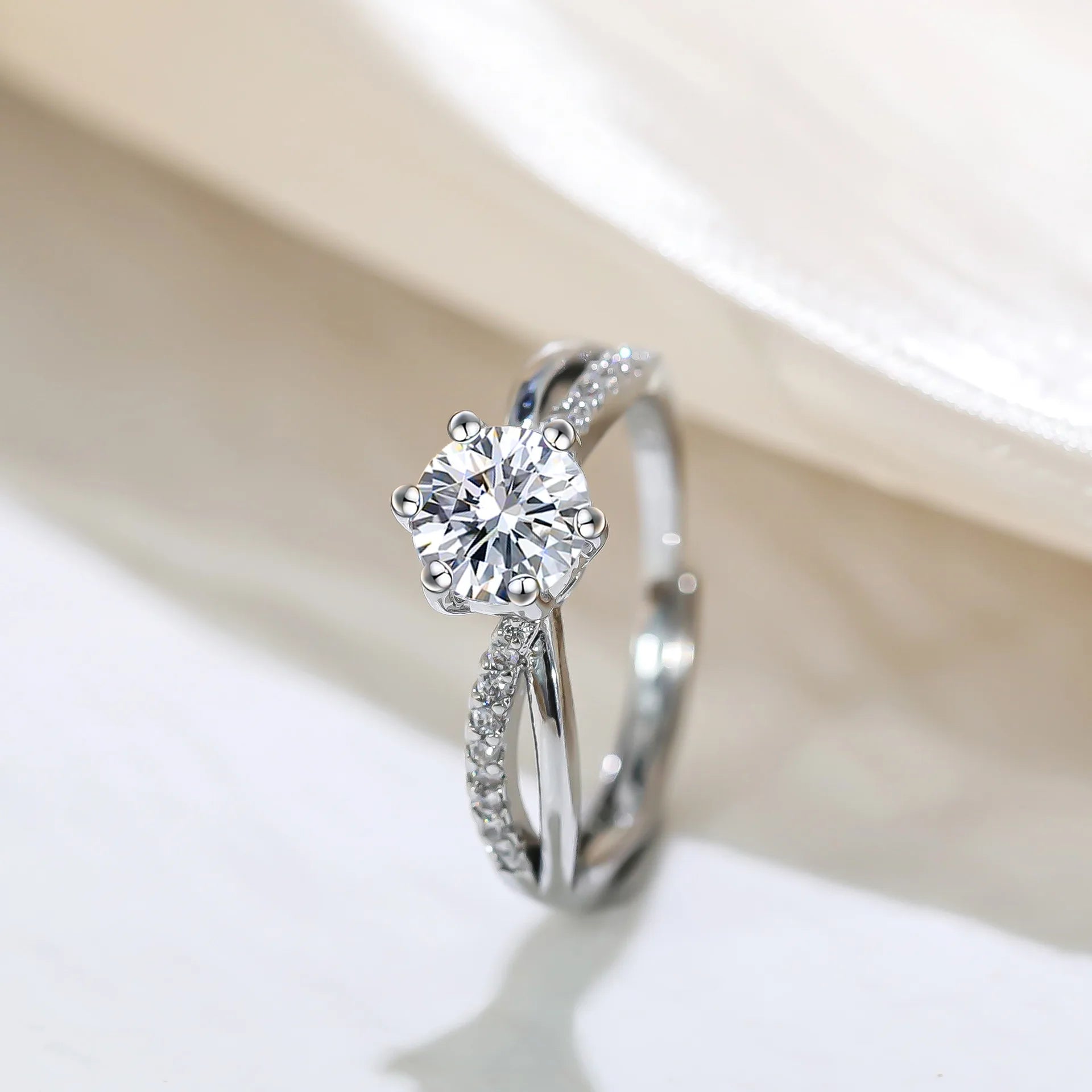 Crisscross Engagement Promise Ring
