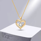 To my Mother I Love You Double Hearts Necklace