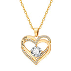 To my Mother I Love You Double Hearts Necklace