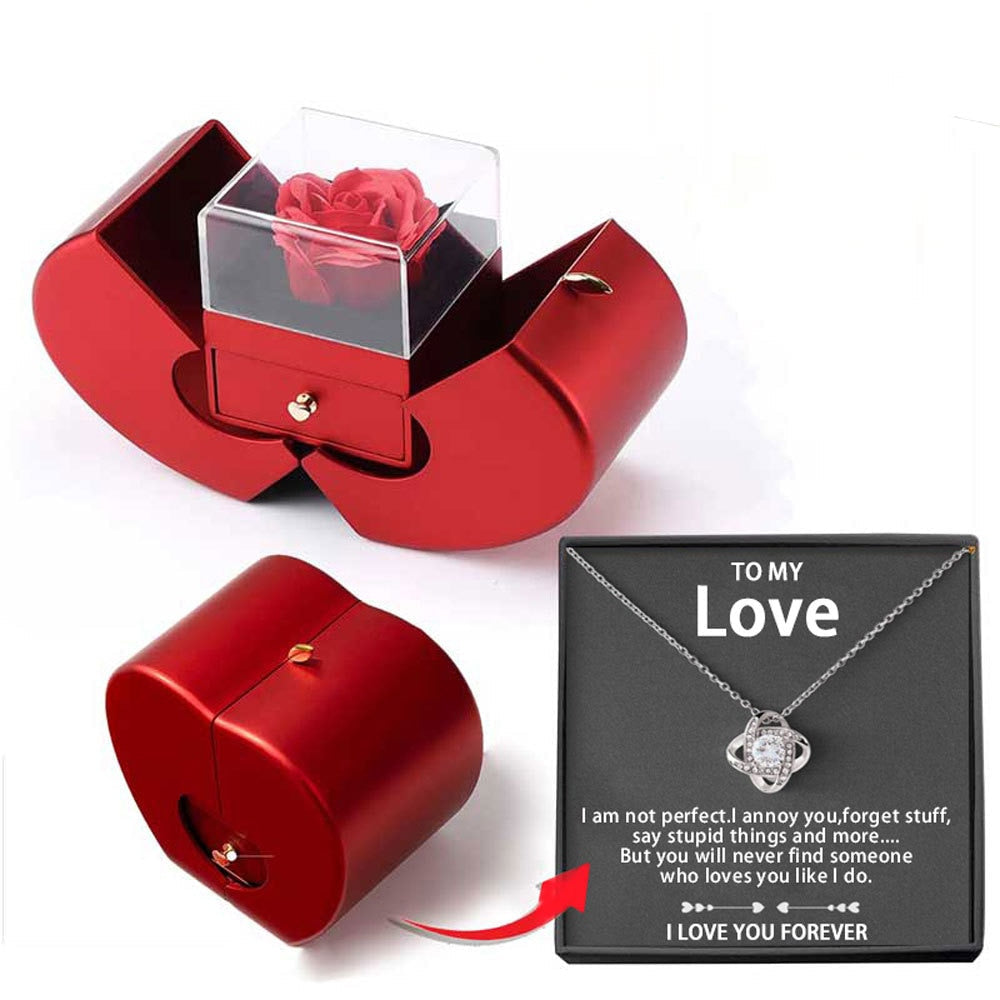 To My Love Preserved Rose & Necklace Set