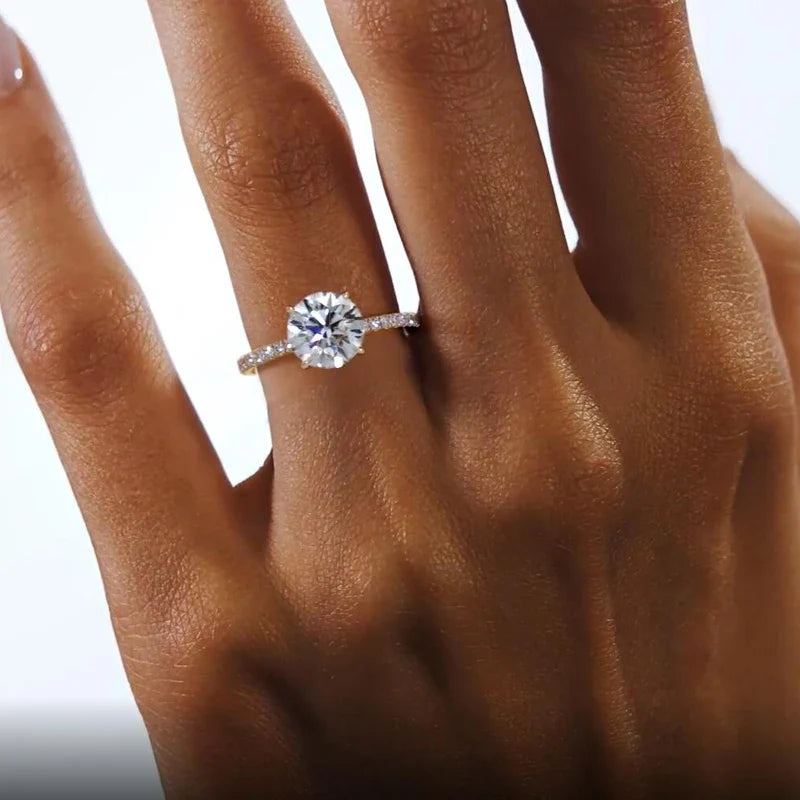 Oval Halo Moissanite Ring