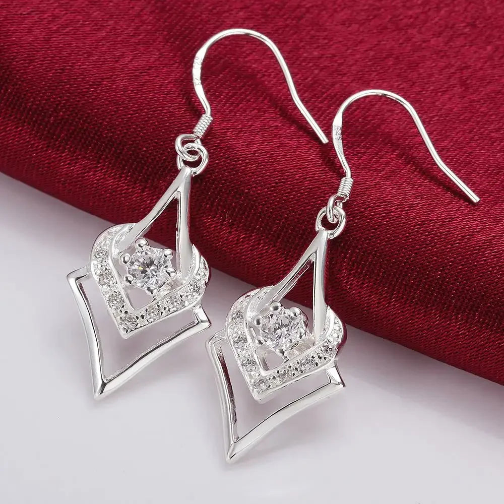 White Topaz Earrings Sterling Silver