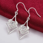 White Topaz Earrings Sterling Silver