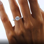 Oval Halo Moissanite Ring