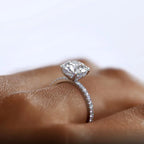 Oval Halo Moissanite Ring