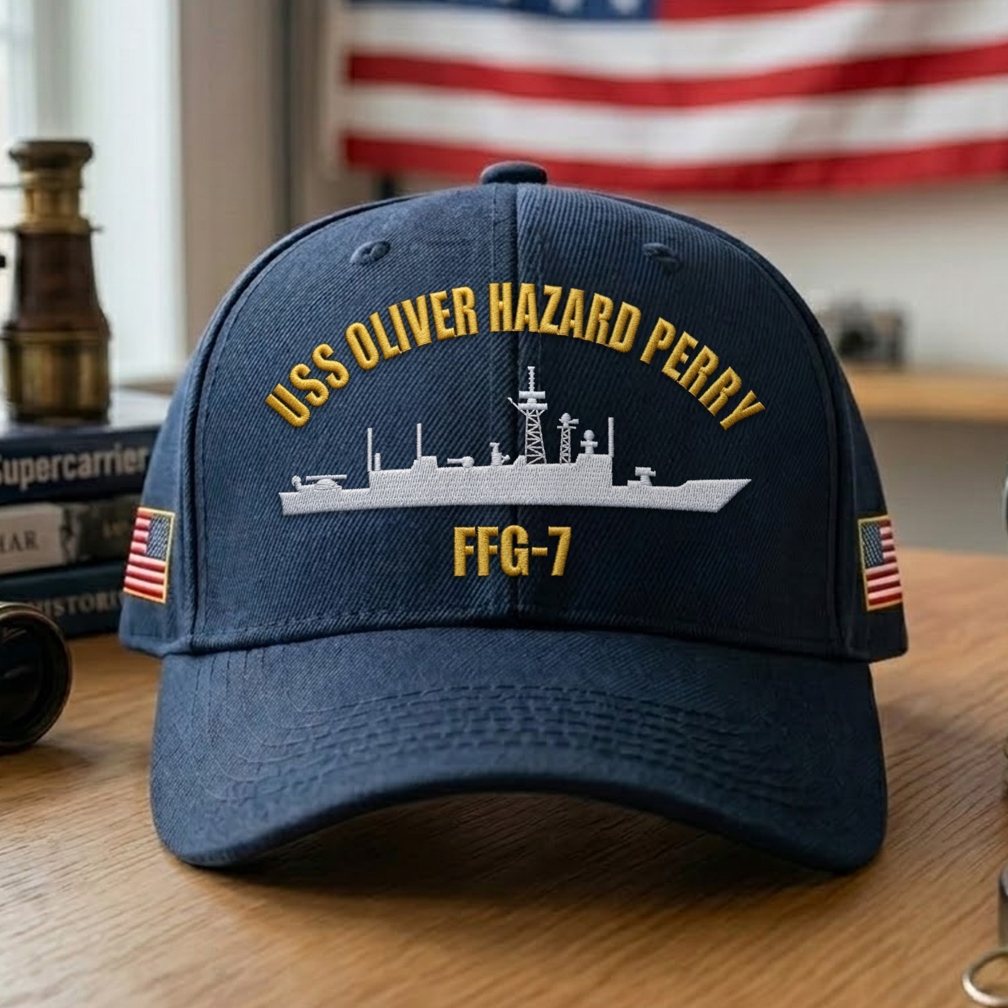 Custom US Navy Ships Embroidered Cap, Hat for US Veteran, Gifts for Father's Day, Veterans Day