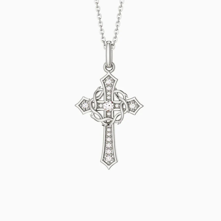 Cross & Crown of Thorns Necklace