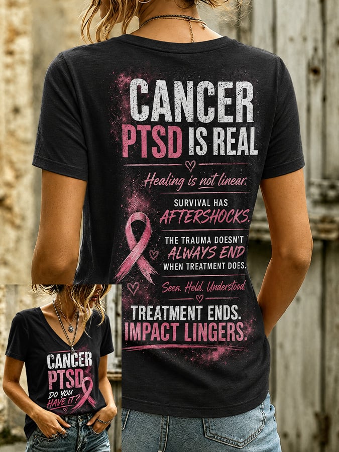 Women's Casual Breast Cancer Awareness Print Top