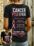 Women's Casual Breast Cancer Awareness Print Top