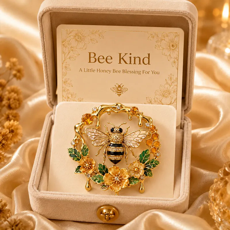 Vintage 3D Bee and Flower Brooch