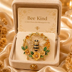 Vintage 3D Bee and Flower Brooch