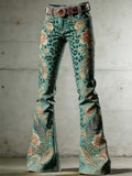 Women'S Casual Retro-Print Trousers