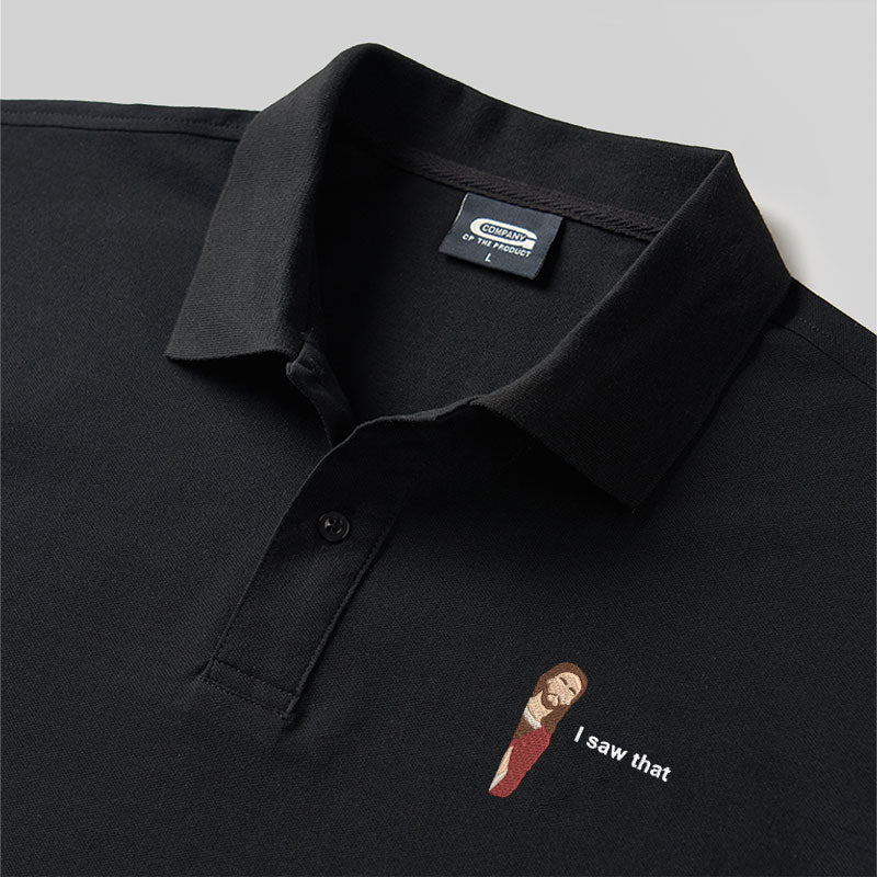 I Saw That Geek Embroidered Polo Shirt