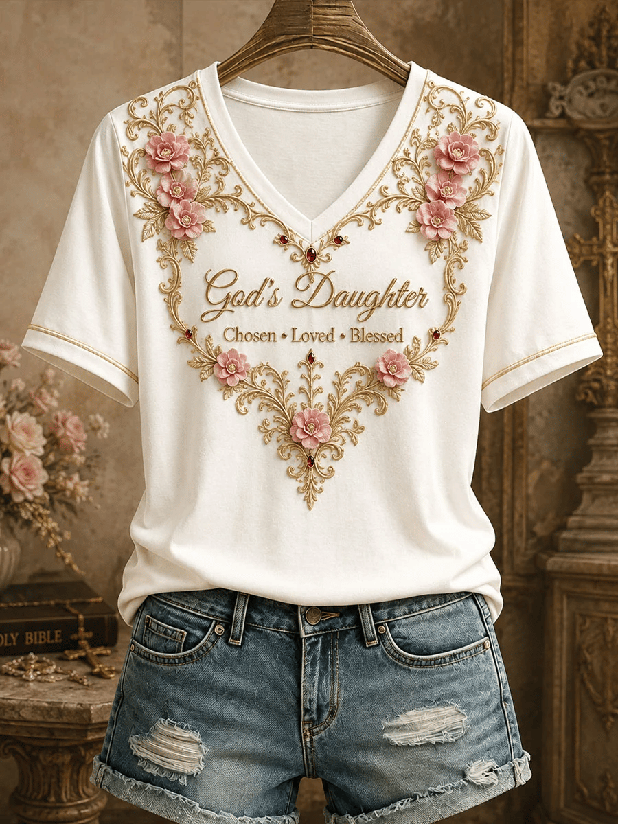 Damen-T-Shirt mit „God's Daughter“-Print