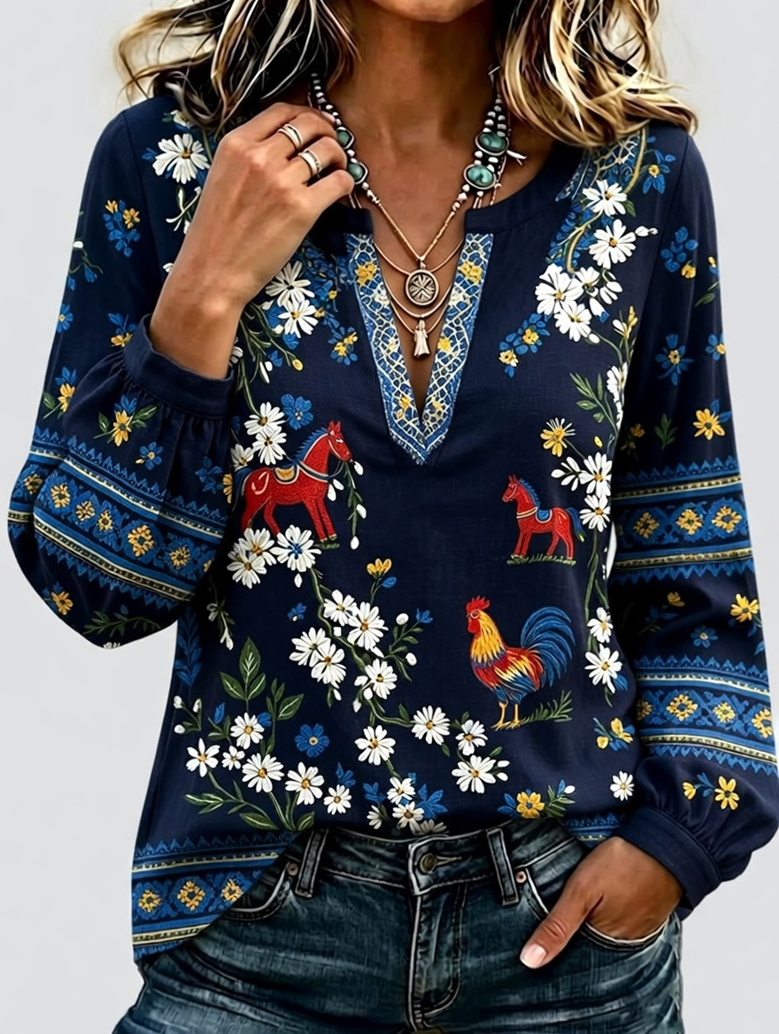 Top estampado floral para mujer
