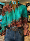 Women's Retro Casual Western Pattern Shirt