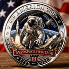 America 250 Aerospace Heritage Commemorative Coin — 1776–2026 Patriotic Space Exploration Collectible Medal