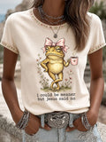 Bedrucktes Damen-T-Shirt mit dem Slogan „I Could Have Been More Sarcastic, But Jesus Said No“
