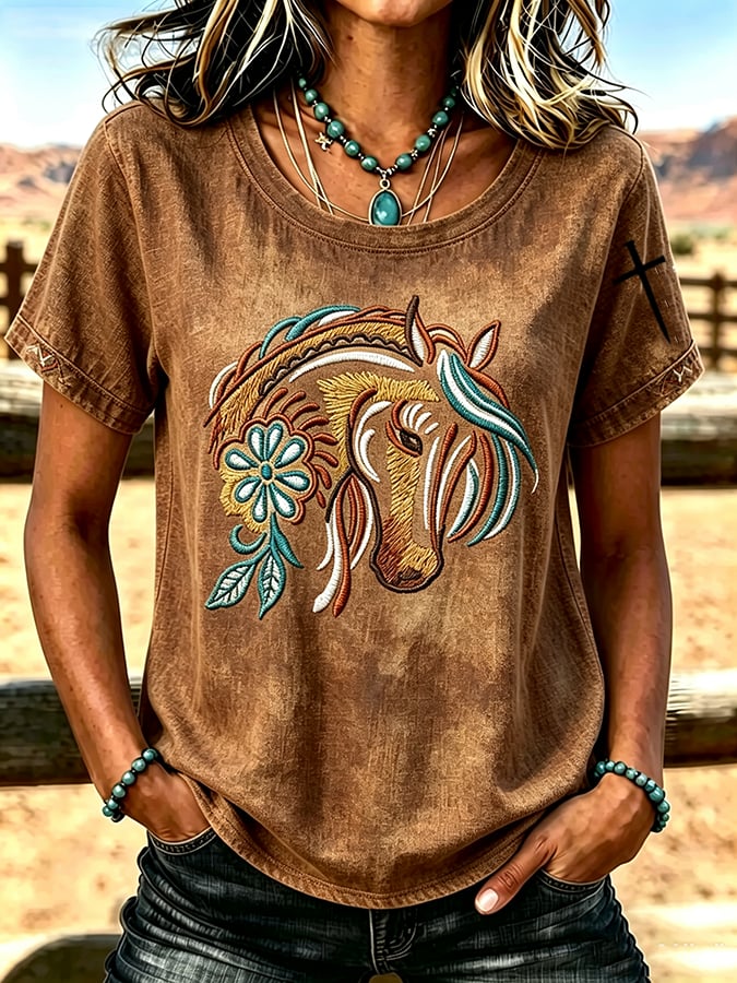 Women's Casual Print Short-Sleeve T-Shirt