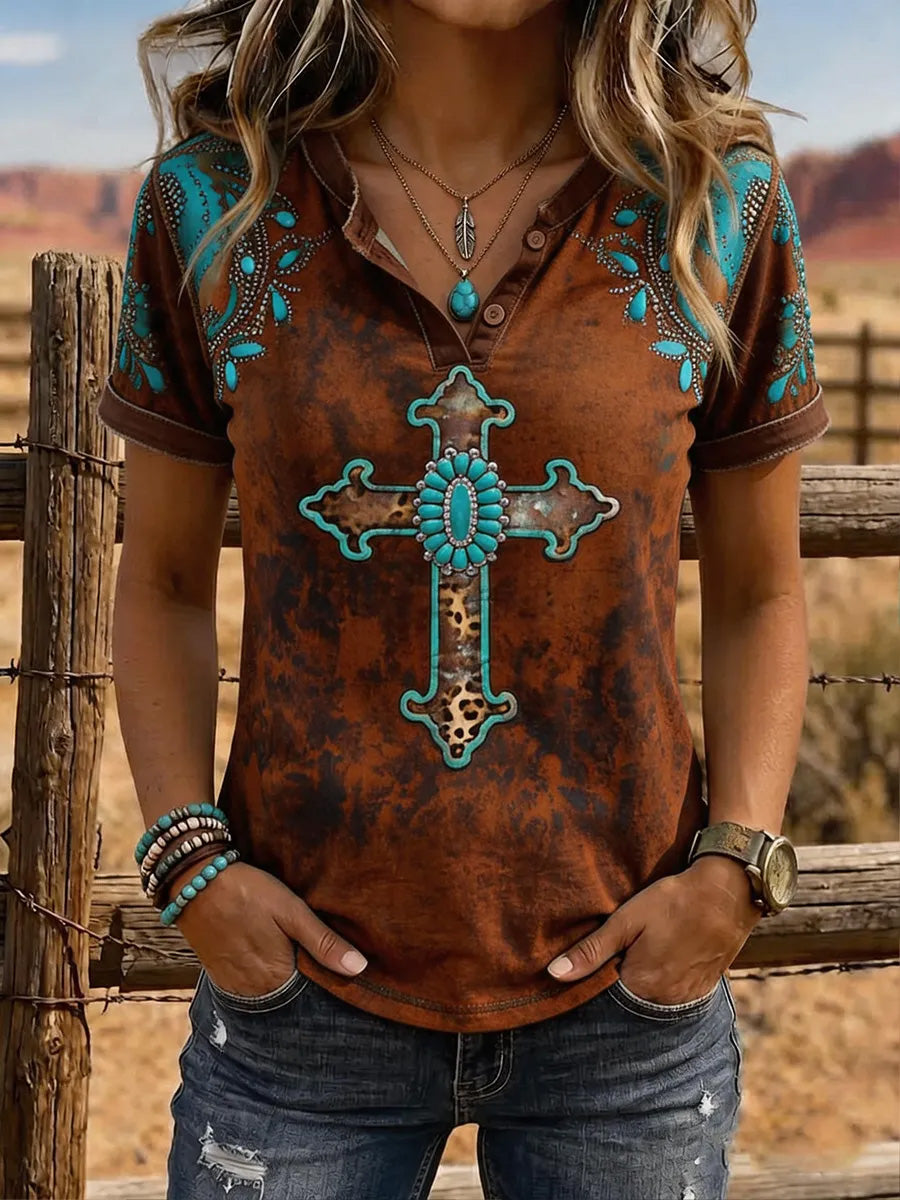 Women's Western Faith Casual Printed Top