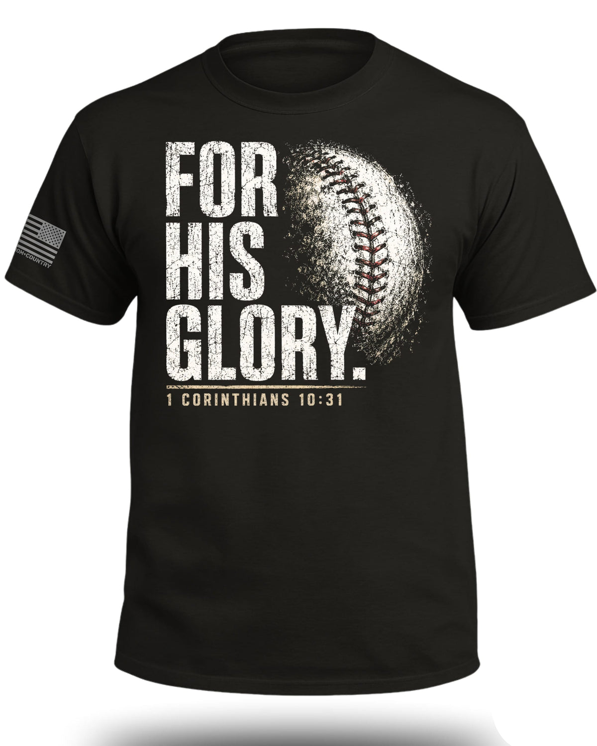 For His Glory Baseball T-Shirt
