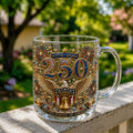 America 250 Liberty Bell Eagle Patriotic Glass Mug