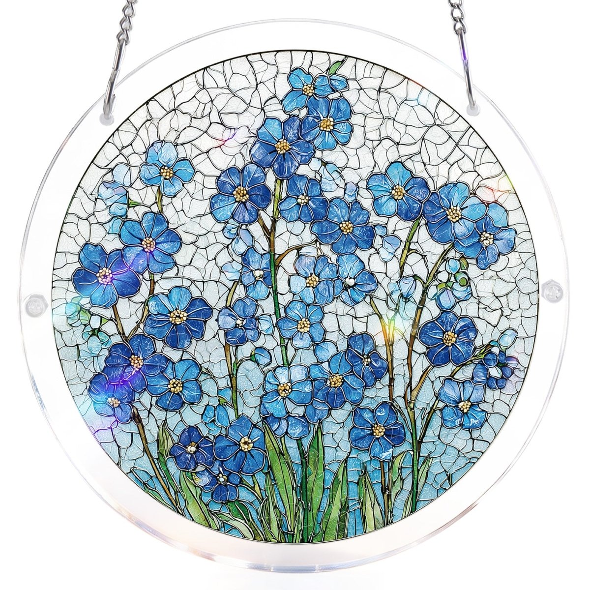 Attrape-Soleil Puzzle en Acrylique - Souffle de Fleur Azur