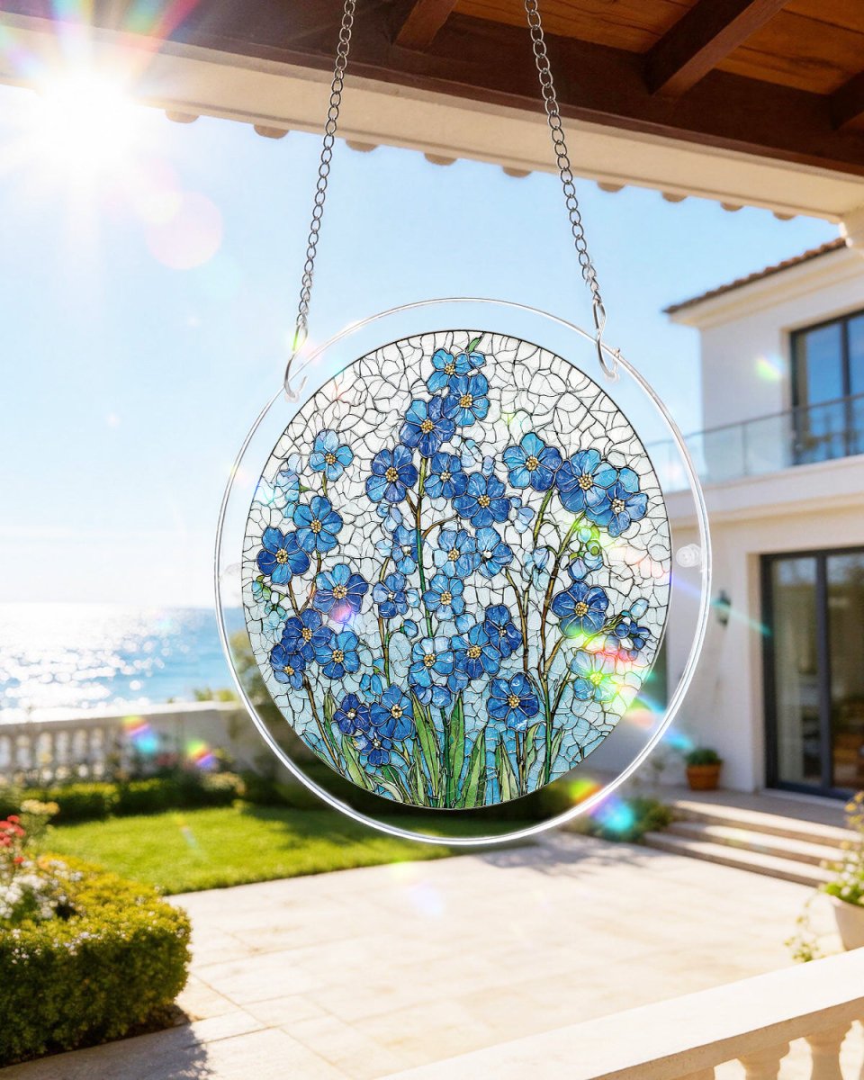 Attrape-Soleil Puzzle en Acrylique - Souffle de Fleur Azur