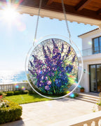 Acrylic Jigsaw Puzzle Suncatcher - Violet Garden Grace