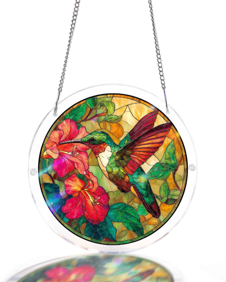 Attrape-soleil en acrylique - Colibri flamme émeraude